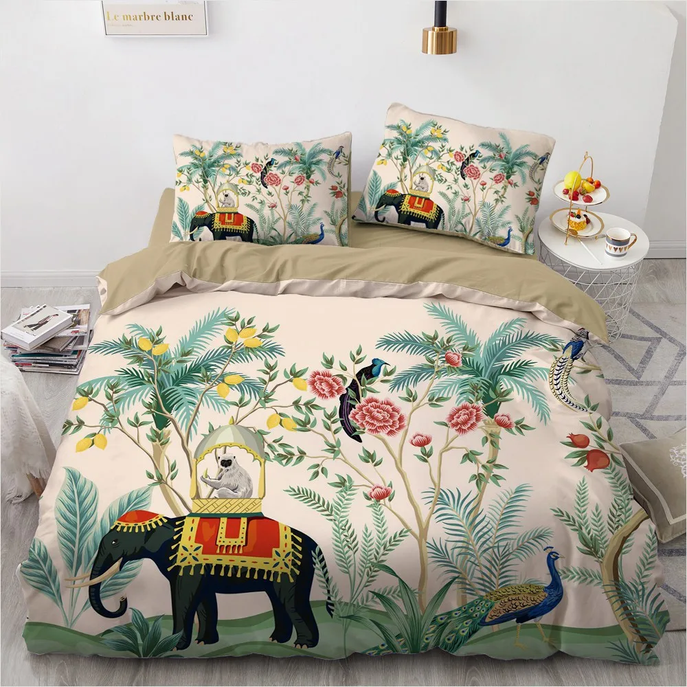 

3D Gray Comforther Cases Custom Design Bohemian Quilt Cover Sets Pillow Sham King Queen Super King Twin Size Figure Bedding Set