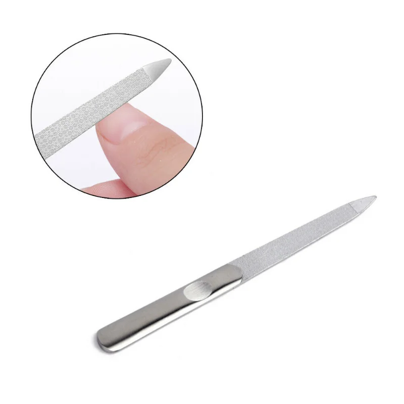 

Stainless Steel Metal Nail Art Pedicure Tool Dual Sided File Manicure Cuticle Pusher Tweezer Nail Art Files 1PCS