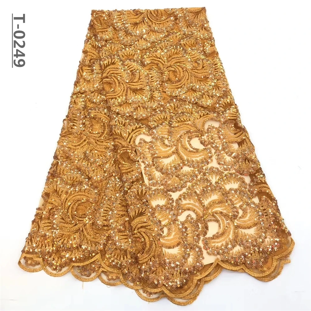 African Sequins Lace Fabric 2019 High Quality Embroidery Nigerian For Women French Mesh | Дом и сад