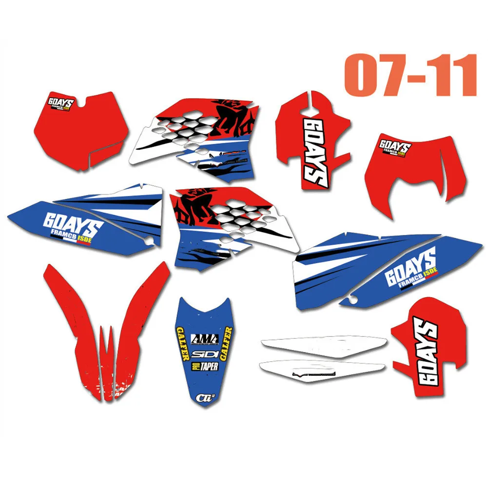 Для KTM SX SXF 2007 2008 2009 2010 Бесплатные пользовательские цифры имя графические наклейки