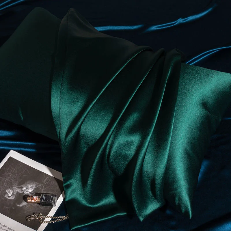 

100% Pure Mulberry Silk Pillowcase Solid Color Soft Natural Silk Pillowcase Real Silk Pillowcase Green Silk Pillow case
