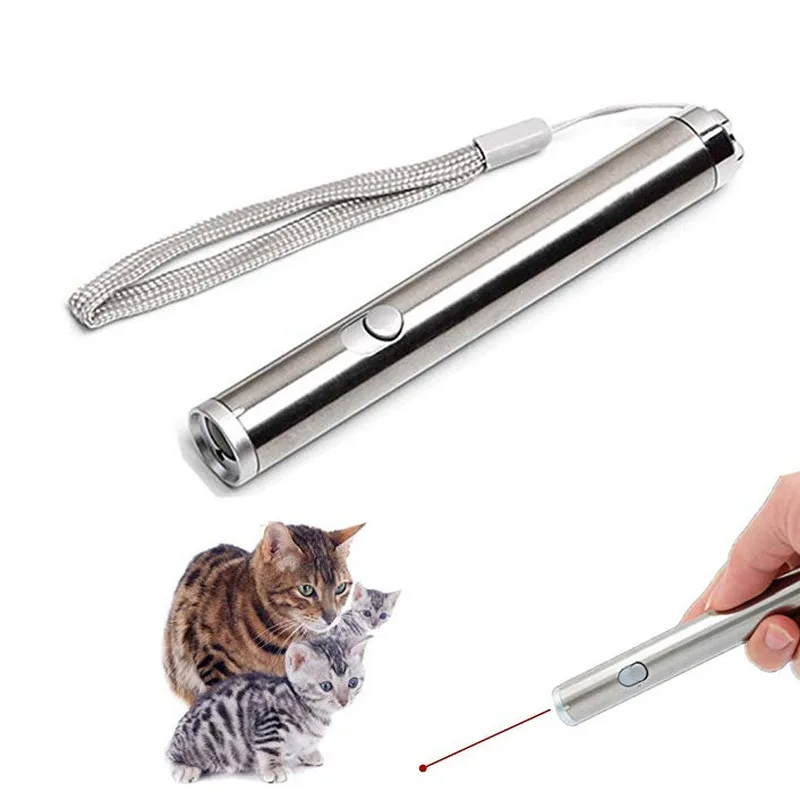 Обновление 2-в-1 светодиодный лазерный питомец кошка игрушка и светильник AAA