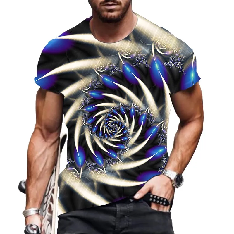 

Three-Dimensional Graphic Printing T-Shirt Men's Summer Shirt Round Neck Hip-Hop Short-Sleeved Casual All-Match Fashion New