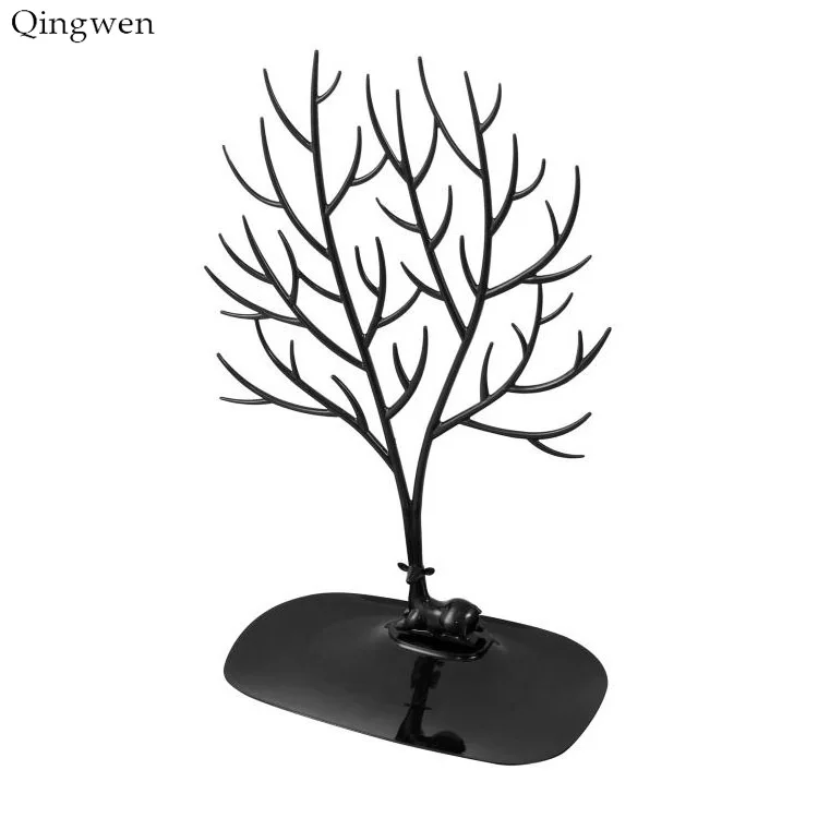 Qingwen серьги с оленями ожерелье кольцо ювелирные браслеты и кулоны Дисплей Стенд лоток дерево хранения ювелирных изделий Органайзер держатель CE0560