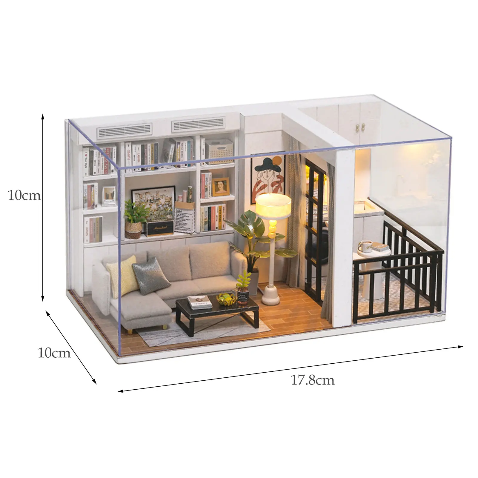 

Newborn Baby Miniature Dollhouse DIY Toys Wooden Playhouse Handmade Assembled DIY Cabin Model Toys Bedroom Desk Decoration