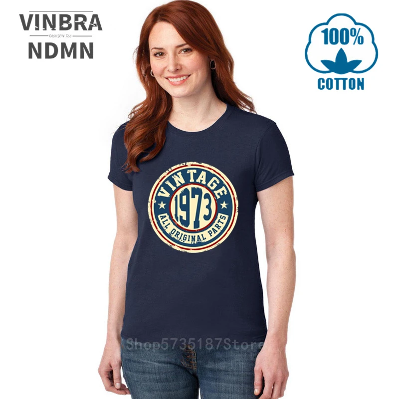 Fashion Thanksgiving Day Best Present Tshirt Vintage 1973 Classic 47 Years Old Birthday Tee shirt Women Mothe's Gift T-Shirt | Женская