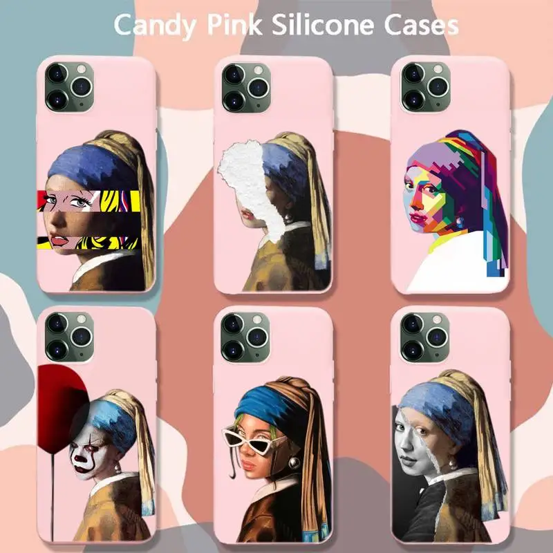 

Funny Art Aesthetics Soft Cover Phone Case For Iphone 6 6s 7 8 Plus XR X XS XSmax 11 12 Pro Mini Max Candy Pink Silicone Cover
