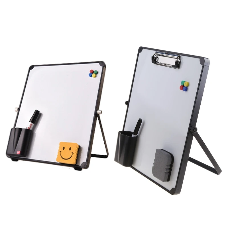 

Erasable Magnetic Whiteboard Desktop Message Board Reusable Stand Mini Easel with/without Clip for School Office Kids K92C