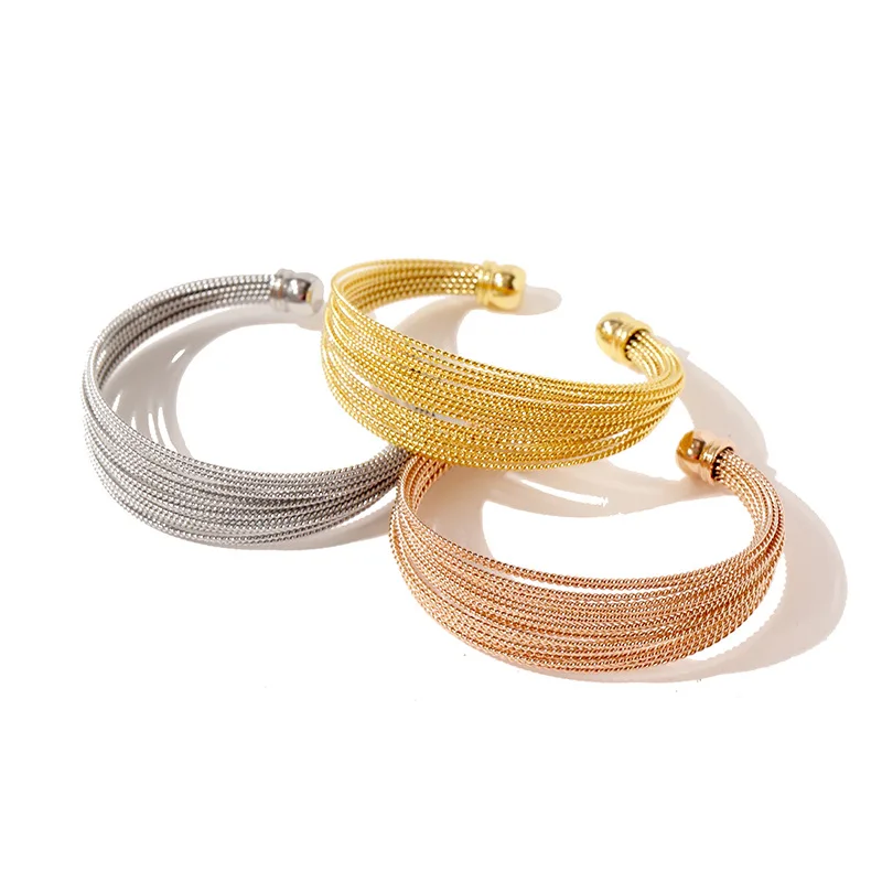 Панк Стиль Металлический Браслет-манжета для женщин Классического фасона