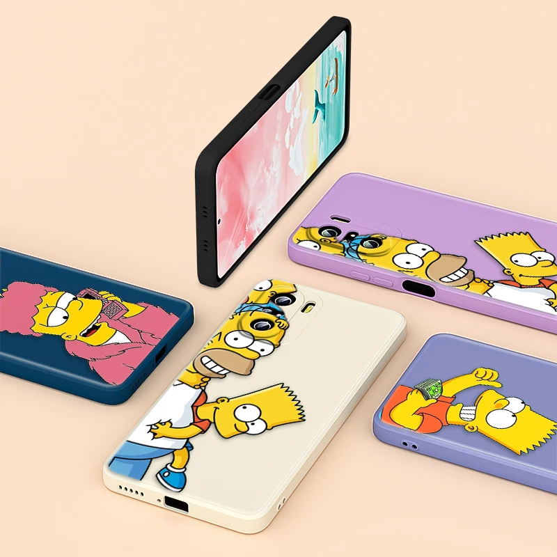 

The Simpsons Funny For Xiaomi Redmi K40 K30 9A 9C 9AT 9 8 7 6 5 4X Pro Plus Liquid Silicone Soft Cover Phone Case