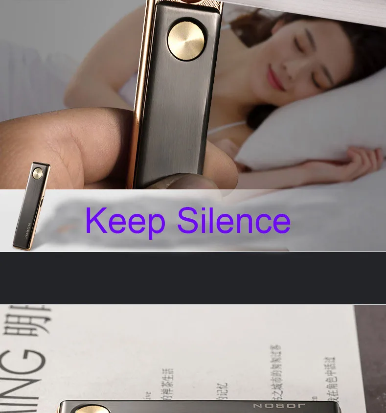 Jobon USB Зажигалка, ультра тонкая ветрозащитная металлическая зажигалка, Электронная зажигалка подарочная упаковка
