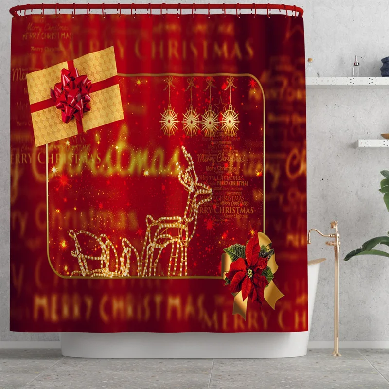 Счастливый подарок на Новый год Рождество Ванная комната комплект Лось красный
