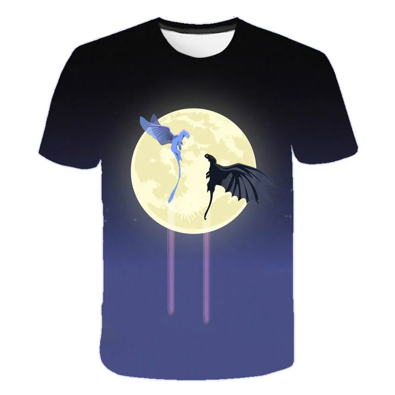 

New Children's 3D cartoon dragon knight printed T-shirt, summer fashion street clothing, cartoon short sleeve T-shirt, on sale