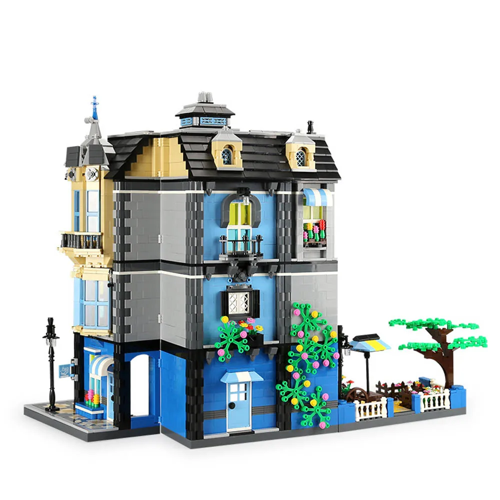 

Creator Expert Moc Bricks 6310 2313pcs Street Views Garden Coffee House Modular Bricks Cafe Corner Moc Model Building Blocks