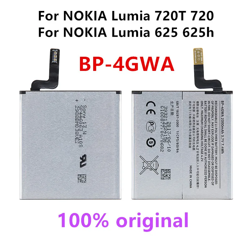 Оригинальный телефон, 2000 мАч, запасной аккумулятор для NOKIA Lumia 720T 720 625 625h, BP-4GWA Zeal BP4GWA, литий-полимерные аккумуляторы