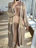 winter long cardigan for women fashion long sleeve loose sweater knitted autumn simple casual womens sweaters 2021