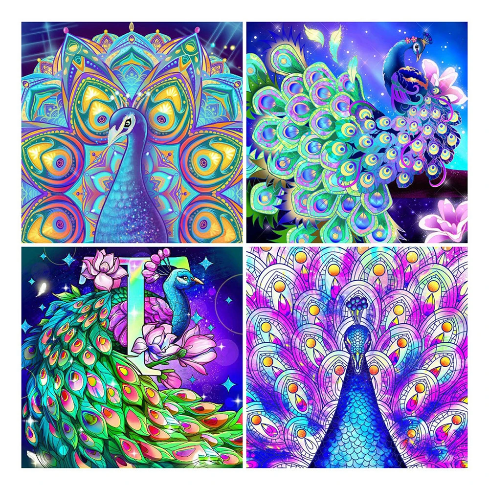 

LZAIQIZG 5D DIY Diamond Painting Abstract Peacock Picture Of Rhinestone Diamond Embroidery Animal Mosaic Flower Handmade Gift