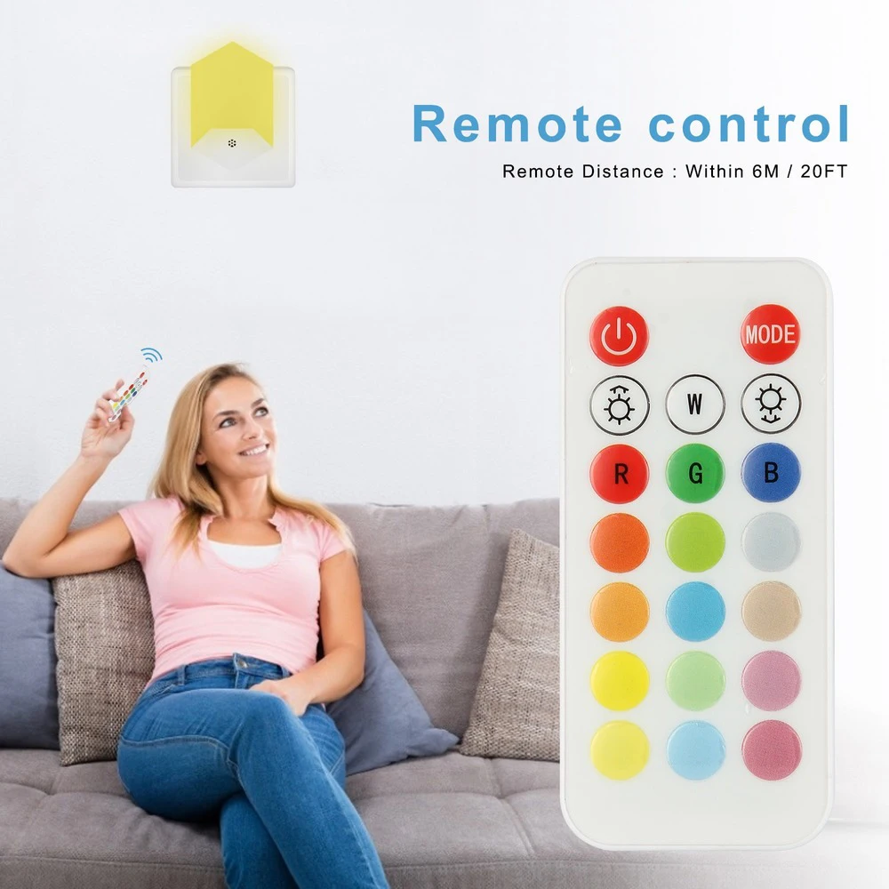 16 Colors LED Night Light With Remote Control Dimmable Baby Lamp Bedroom Bedside Decorative 4 Modes For Stairs Home | Лампы и
