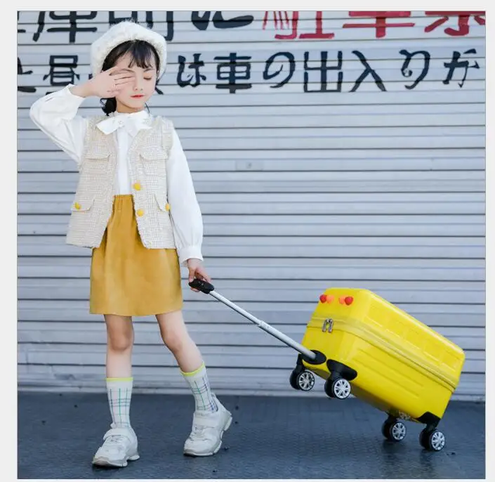 kids Luggage suitcase car Spinner suitcase for kids travel trolley bags girls riding luggage Rolling Suitcase  Wheeled Suitcase