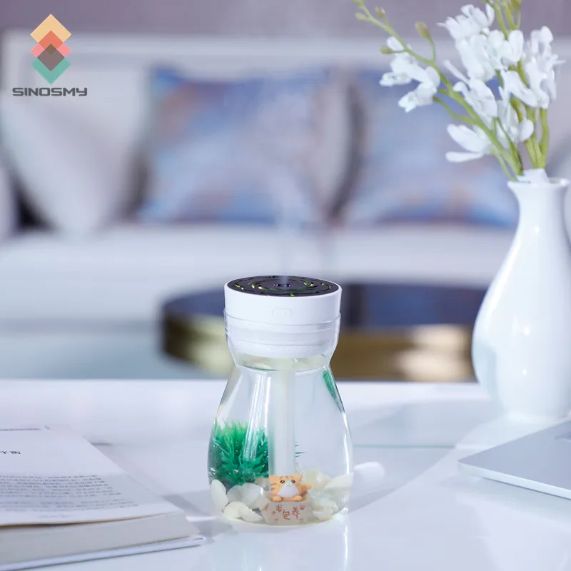 Лучший подарок 380 мл ультразвуковой мини увлажнитель воздуха для автомобиля