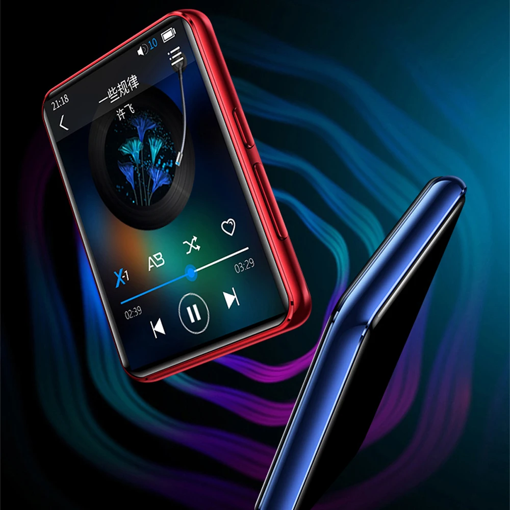 MP4 плеер Bluetooth 4,2 с 2,5 дюймовым сенсорным экраном 16 ГБ с динамиком поддерживает FM, воспроизведение видео, расширяемая sd-карта до 128G