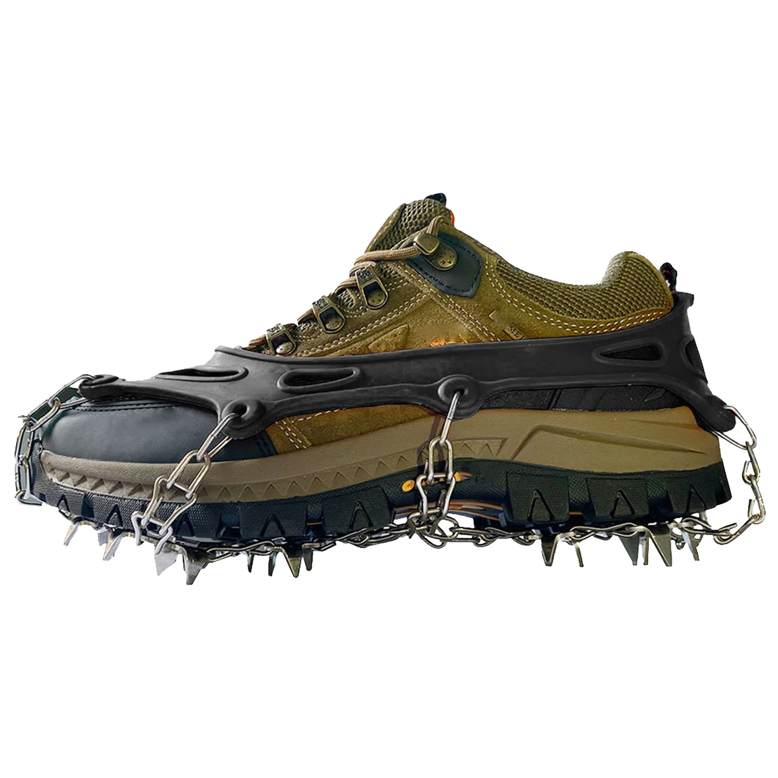 

Spikes Crampons with 19 Teeth, Ice Snow Grips Cleats Anti Slip for Walking