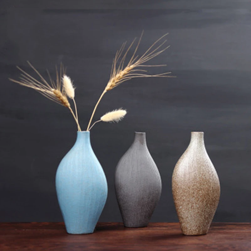 Современная керамическая Свадебная декоративная ваза синяя искусственная