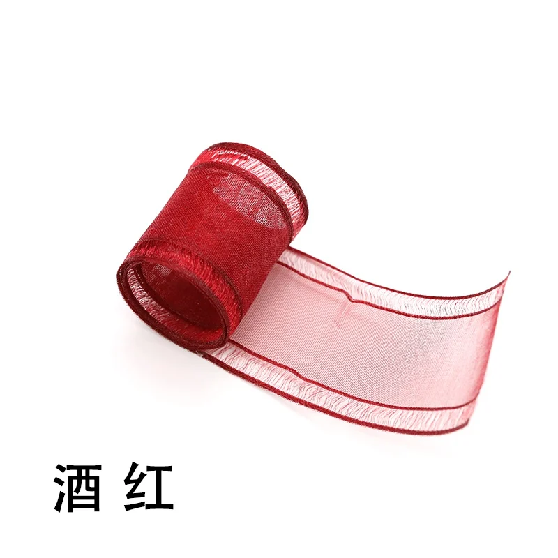 20 м органза лента рулон прямой край для рождественской елки деко пляжная шляпа