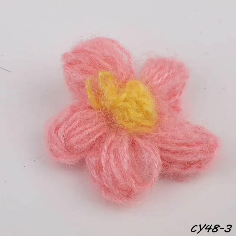 JINJIAN детские милые маленькие цветочные красные шерстяные заколки для волос