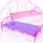 Кукла Барби, 2 шт., матрас, подушка, розово-фиолетовая мебель для спальни, аксессуары для кукольного домика Monster high