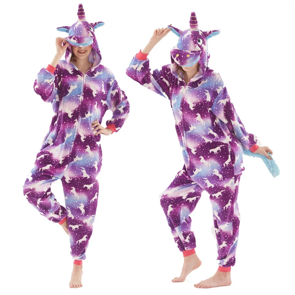 Пижамы с животными для мальчиков 4, 6, 8, 10, 12 лет, пижамы с единорогом для девочек детские фланелевые пижамы-комбинезоны, Комбинезоны для детей - Цвет: LA39