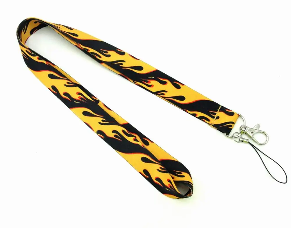 

new 10pcs/50pcs/100pcs personality flame lanyard Neck Strap Lanyard for Mobile Phone ID Badge Key Chain