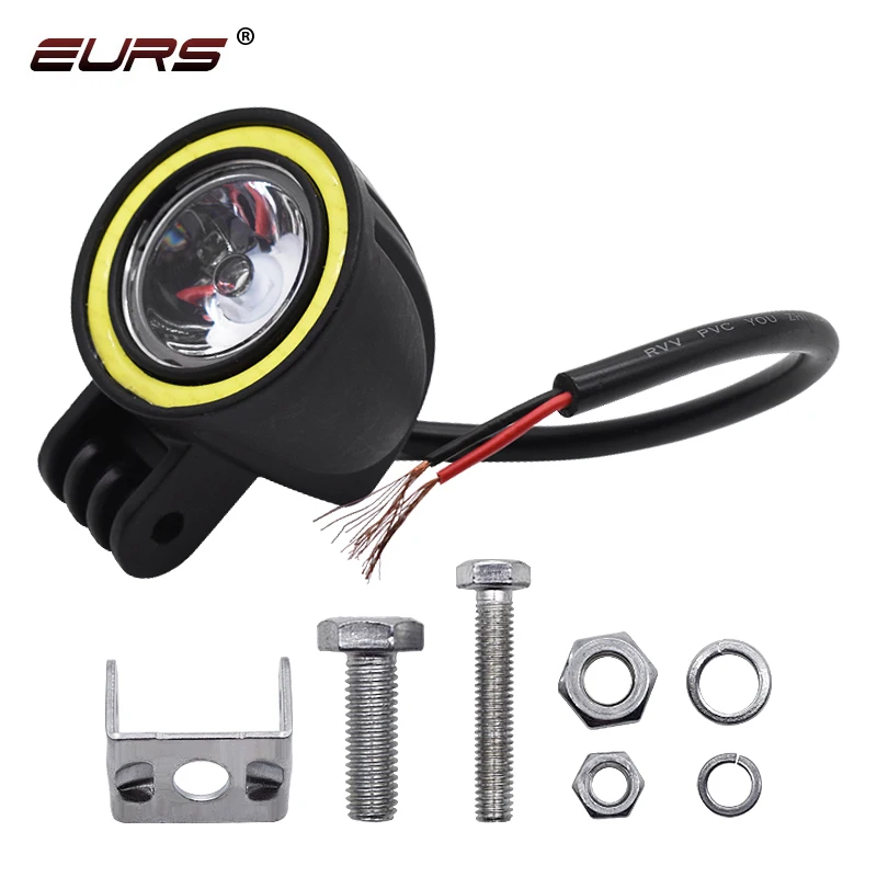 EURS 12V Мини светодиодный светильник для головы мотоцикла 10W 1800LM рабочий Точечный