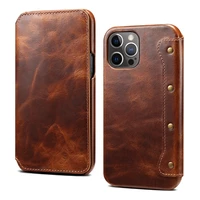 solque real genuine leather flip book cover case for iphone 12 pro max mini 12pro phone 2021 luxury vintage card wallet cases