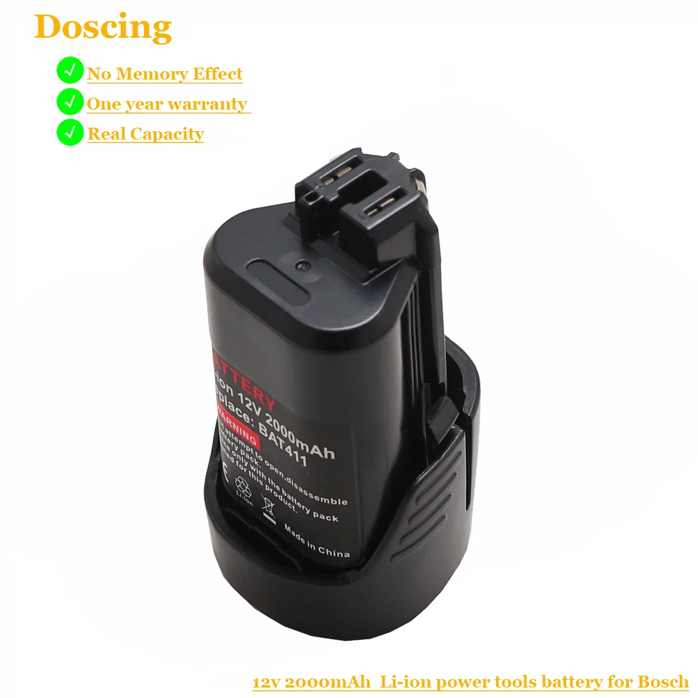 Аккумулятор Doscing BAT411 BAT412A для электроинструментов Bosch 12 в 2000 мАч li ion Drill 2 607 336 013 014