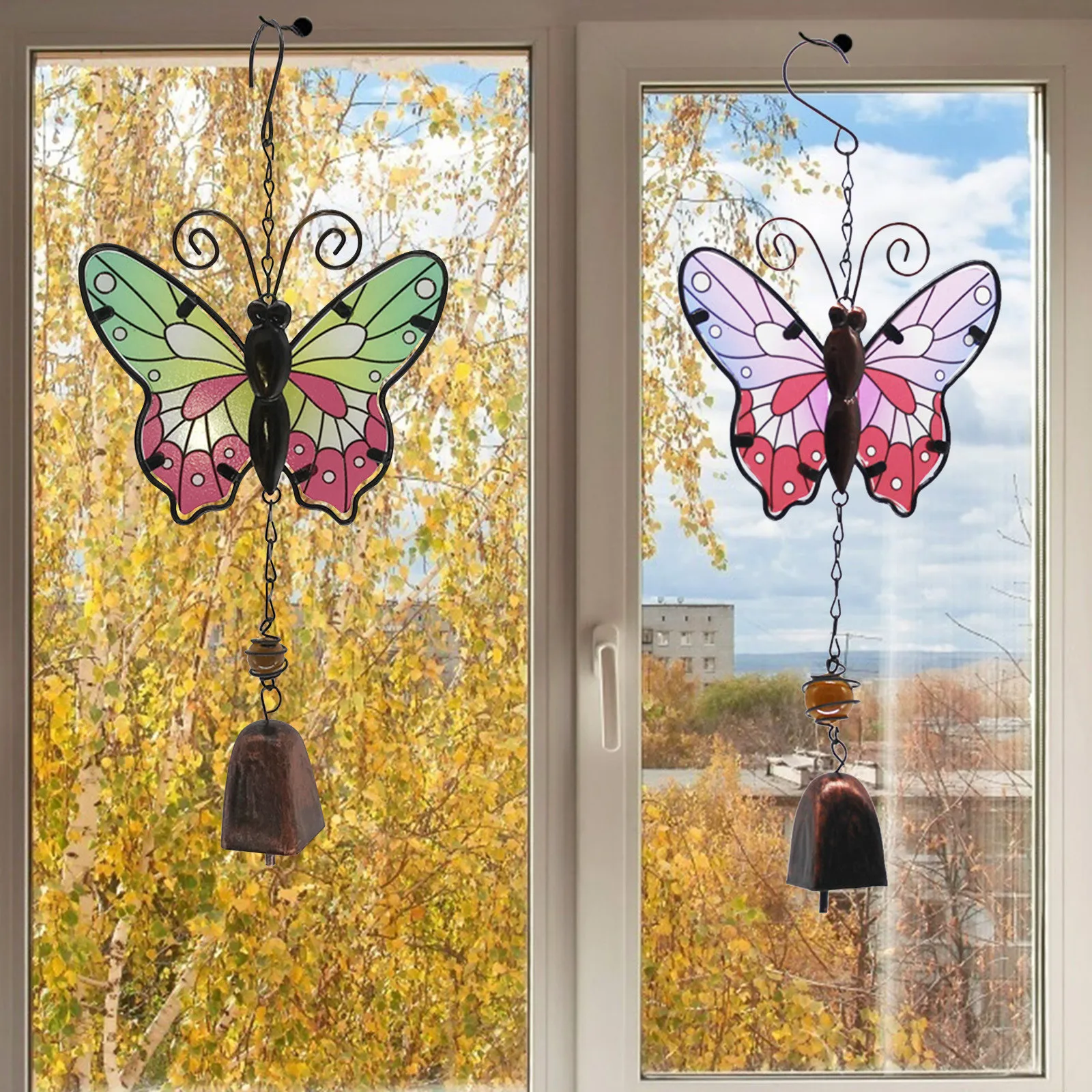

Painted Butterfly Rust-proof Metal Wind Chime Hanging Room Decoration