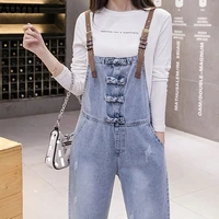 2021 plus size bib womens spring and autumn korean version of the loose net red forest cute denim jumpsuit auyiyi 5xl