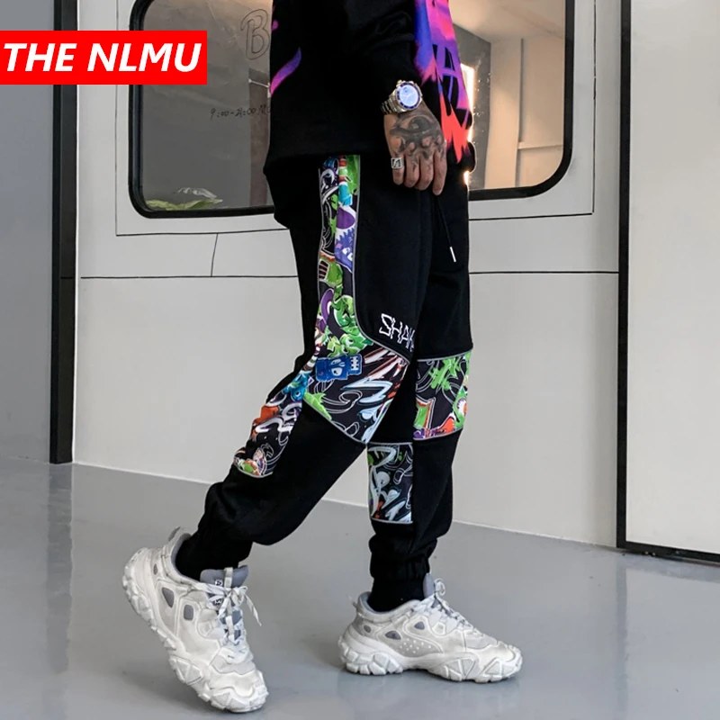 Брюки для бега в стиле хип-хоп мужские спортивные штаны Харадзюку уличная одежда