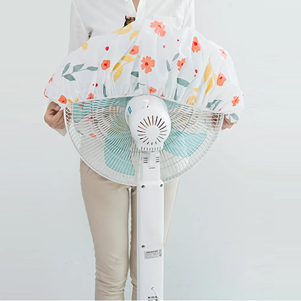 

PEVA Flower Circular Electric Fan Protection Cover Floor Fan Protection Waterproof Dustproof Cover Guard Storage Bag