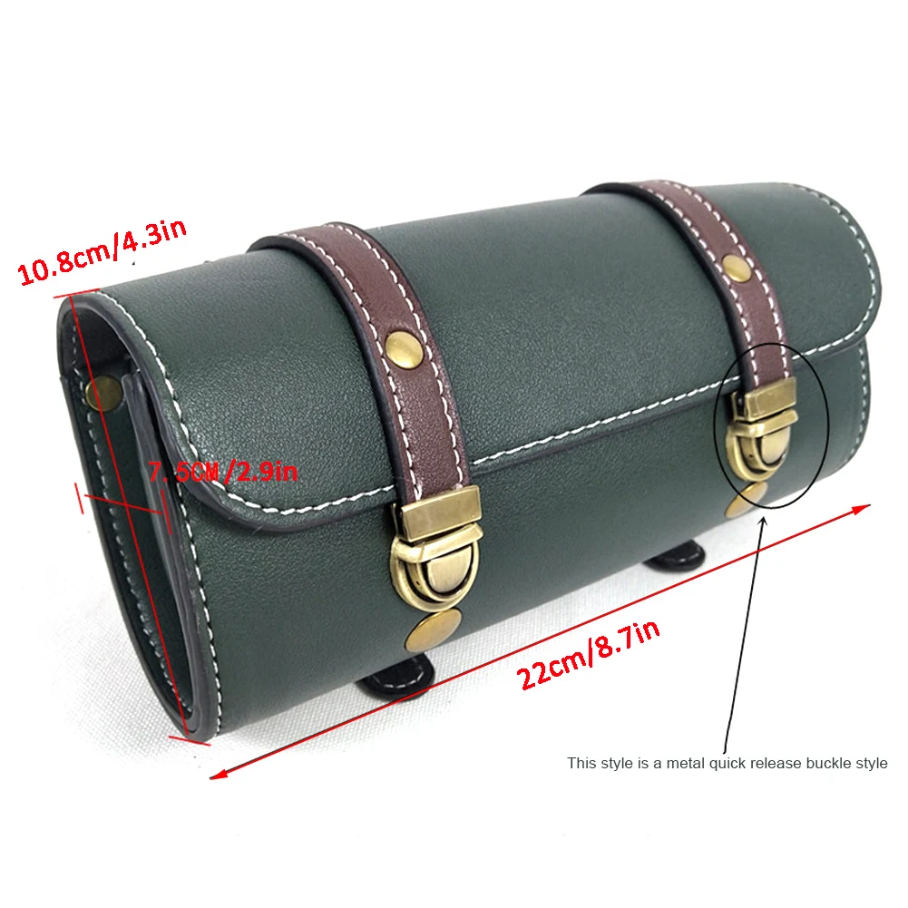 

2Pcs Universal PU Leather Motorcycle Roll Saddle Adjustable Mounting Straps Motorcycle Front Fork Bag Saddlebags Retro Bag