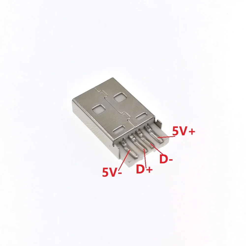 Штепсельная Вилка USB 2 0 A в сборе 10 комплектов черная штепсельная розетка|connector