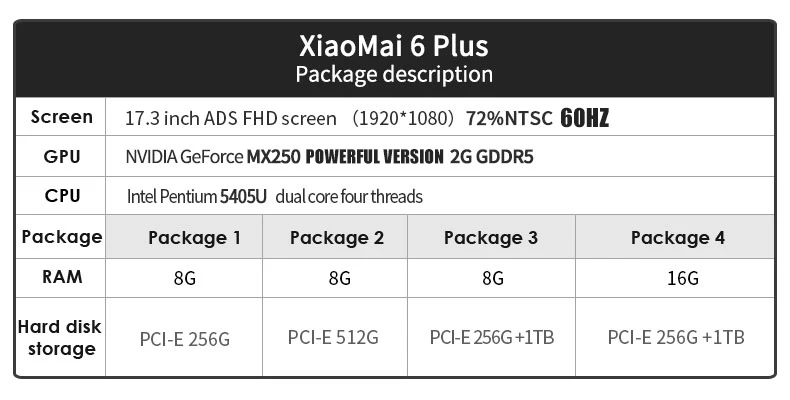 MaiBenBen XiaoMai 6 Plus для игр intel 5405U+ NVIDIA MX250 видеокарта/серебристый/8 Гб ram/PCI-E 256G+ 1 ТБ 17," 72% NTSC ноутбук
