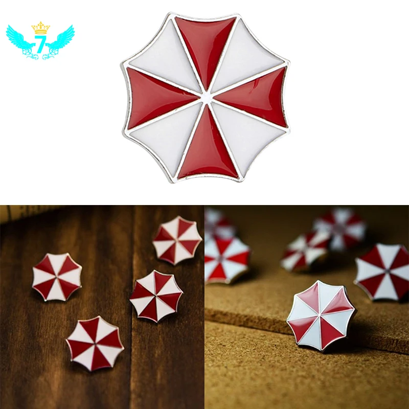 

Креативная красно-белая брошь популярного цвета значок зонтик булавки для куртки ювелирные изделия