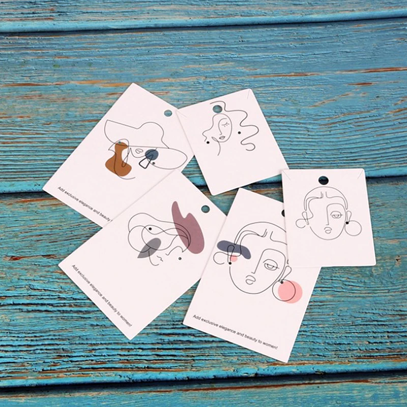 

10 шт./лот серьги-гвоздики с несколькими узорами, 6x9 см, 400 г/м2