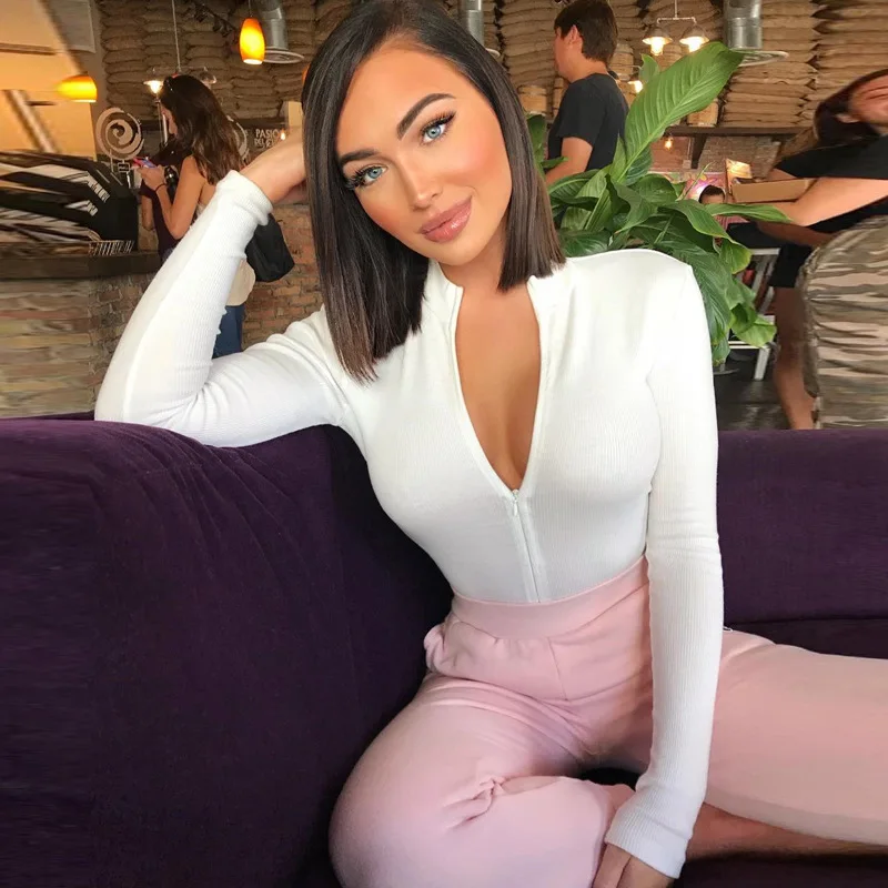 Женский весенне летний пикантный комбинезон эластичное облегающее боди с