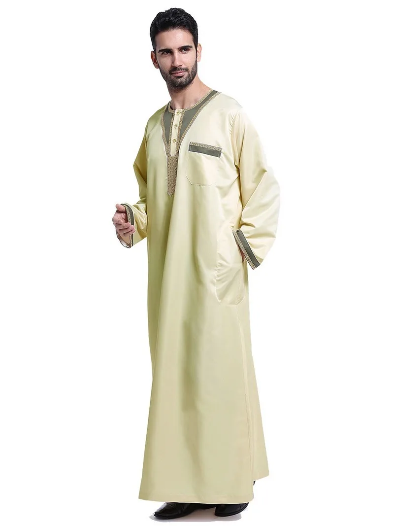 Men Islamic Arab Muslim Clothing Kaftan Vintage Loose Dress Jubba Men Saudi Arabia Pakistan Clothes Plus Size Oman Robes Costume
