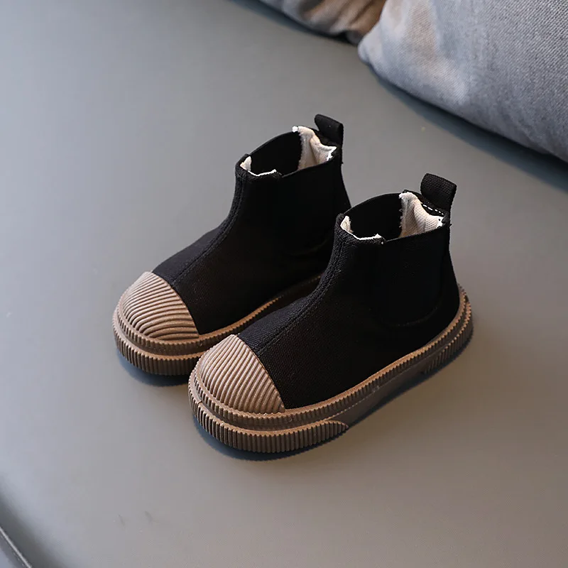 Ботинки парусиновые средней длины для мальчиков и девочек | Детская одежда обувь