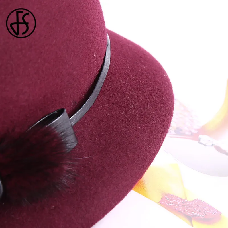 Женская зимняя винтажная шляпка Колокол из шерсти норки|Женские фетровые шляпы| |