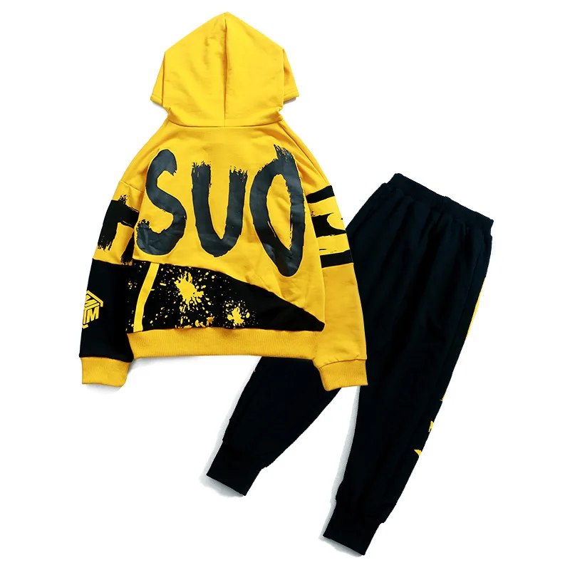 2022 Kids Clothes Boys Baby Clothes Cotton Warm Children Letter tracksuit jacket hoddied + sport pants 4 5 6 7 8 9 10 11 12 year