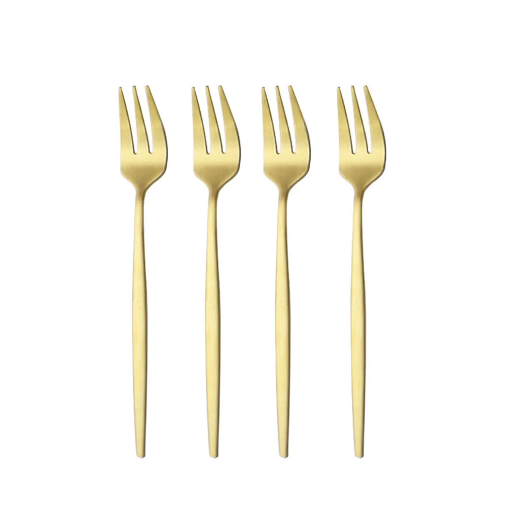 Luxury Cutlery Set 24 Piece Forks Knives Spoons Dinnerware Set Tableware Portable Golden Cutlery